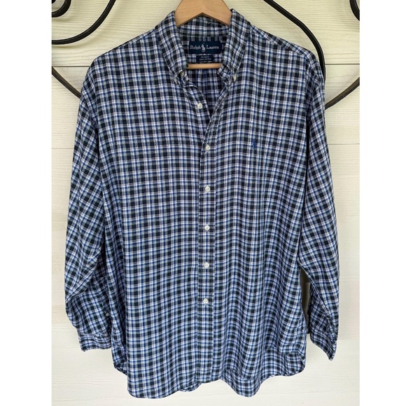 Vintage 90’s Ralph Lauren Soft Cotton Long Sleeved Collared Button Down - L - Picture 1 of 3